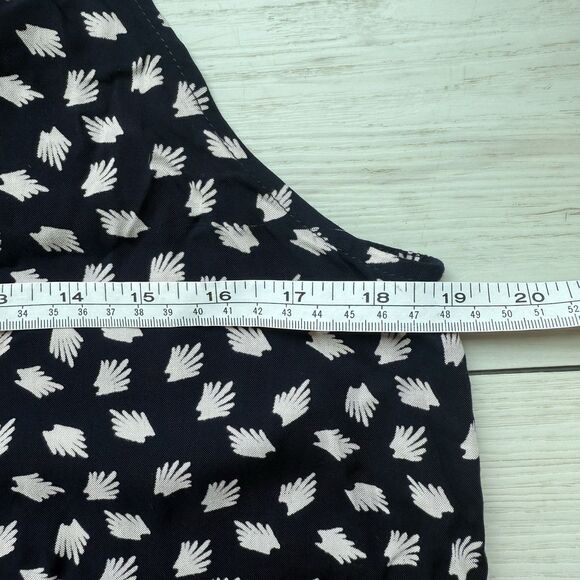 THML Navy Blue Women’s Small Silvano Embroidered Yellow Boho Tank Top Tassels - Picture 8 of 9